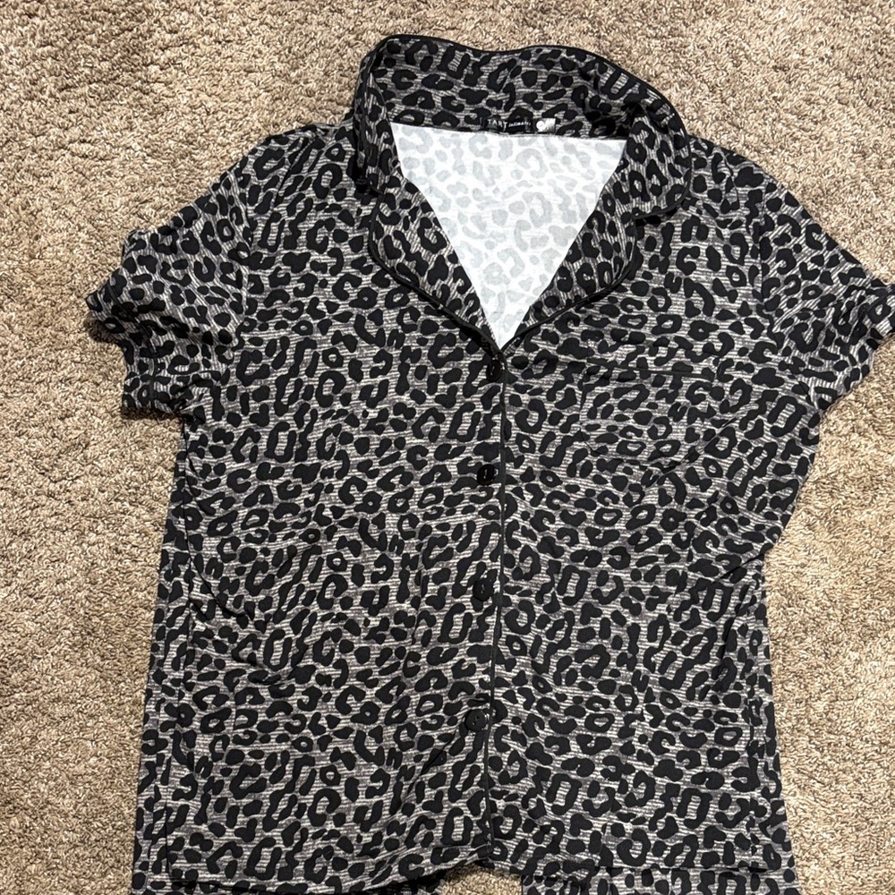 Tart Black and Gray Leopard Print Pajama Set - Picture 2 of 4